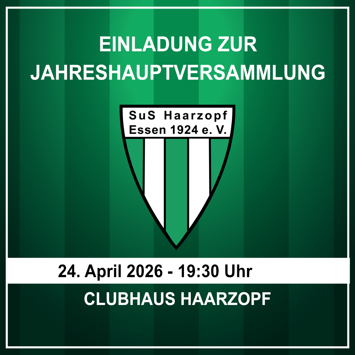 Einladung Jahreshauptversammlung